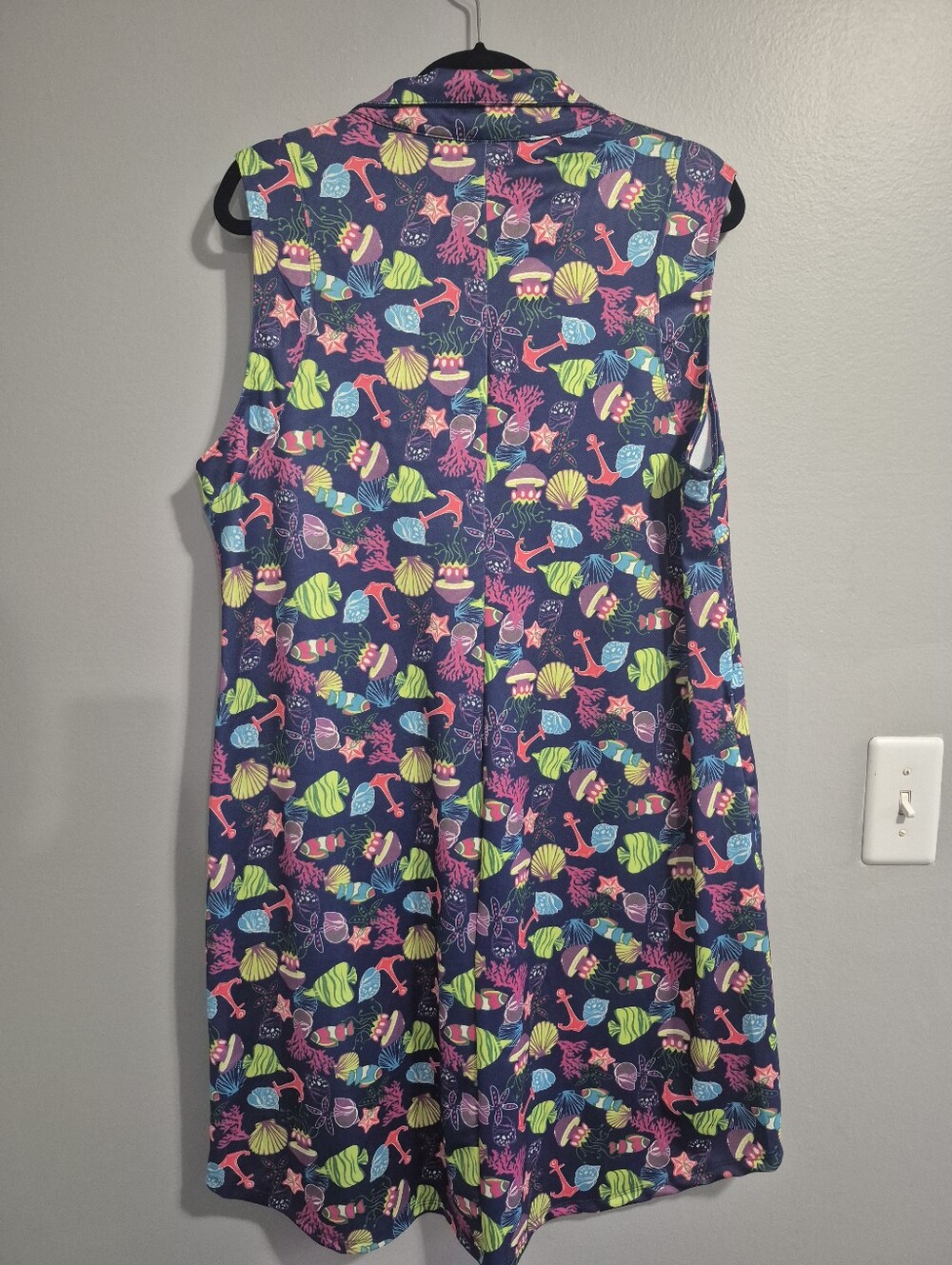 Harbour Tank Dress Multi tennis golf summer midi Sealife By Dear Scarlett XL - Picture 5 of 7